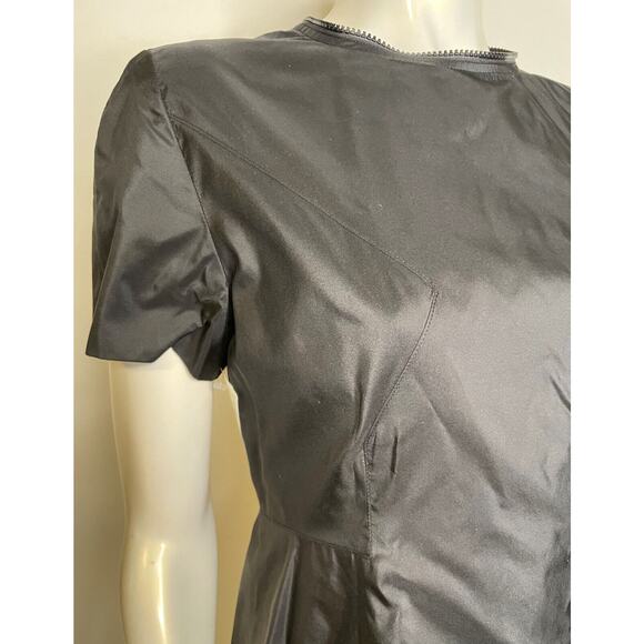 Shamask Black Silk Linen Dress 10 12 14 NWT $1600 Evening - Picture 10 of 16